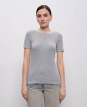 Peserico Сіра футболка з ланцюжом моніль A06872J05669A