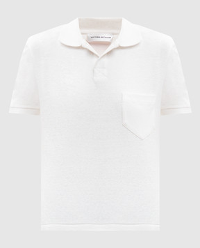 Victoria Beckham Біле поло з льоном 1226JTP007241A
