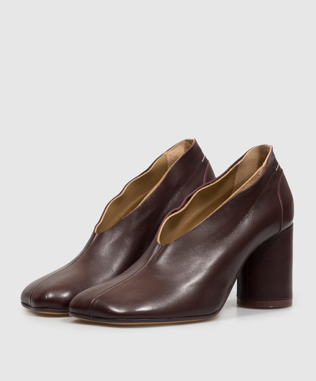 Maison Margiela MM6 Бордовые кожаные туфли S59WL0107P7557 изображение 2