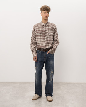 Maison Margiela MM6 Синие джинсы с прорехами SH2LA0063M30063