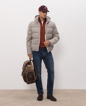 Brunello Cucinelli Теракотовий джемпер з кашеміру, шовку та льону MSY00124
