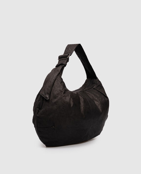 Y`S Yamamoto Чорна шкіряна сумка-хобо YLI07715