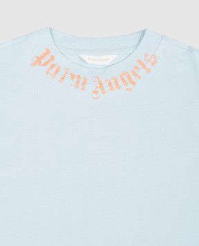 Palm Angels Дитяча блакитна футболка з логотипом PBAA003S26JER004