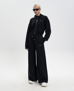 Off-White Черная спортивная куртка Arrow Leaves 2BE008S26FLE001