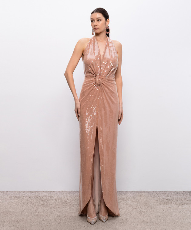 Nissa Бежевое платье с открытой спиной RS16506 изображение 2