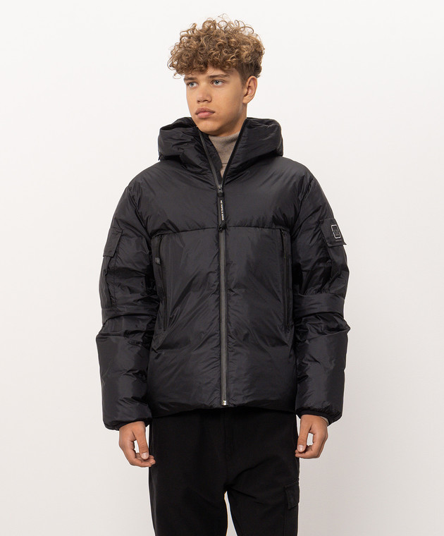 C.P. Company Metropolis Черный пуховик с принтом логотипа LOW038A110467V изображение 3