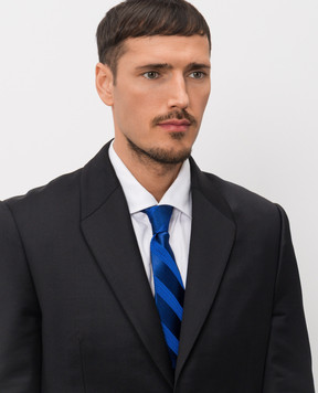 Stefano Ricci Синя краватка з шовком в смужку CCXG154020