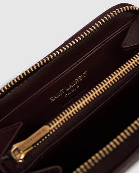 Saint Laurent Бордове шкіряне стьобане портмоне Cassandre 862443AAGA8