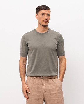 Brunello Cucinelli Футболка кольору хакі M29805200