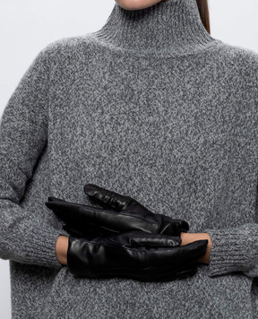 Sermoneta Gloves Чорні шкіряні рукавички B27TOUCH