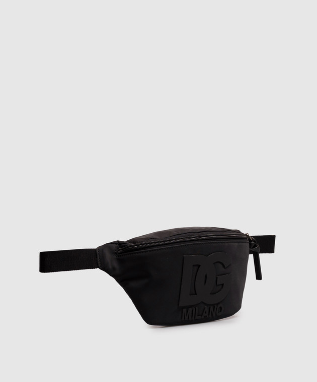 Dolce&Gabbana Детская черная поясная сумка с фактурной монограммой EM0072A0567 изображение 3