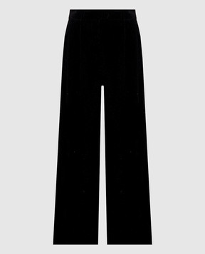 Brunello Cucinelli Чорні оксамитові штани з люрексом MG568P8884
