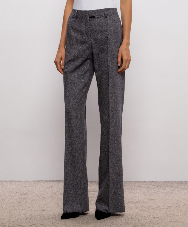 Etro Серые брюки с шерстью и шелком WREA000199TUBS2 изображение 3