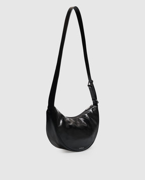 Off-White Чорна шкіряна глянцева сумка Jitney Half Moon OWWNQ04F26LT01