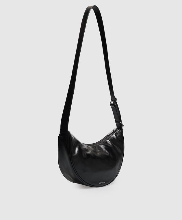 Off-White Чорна шкіряна глянцева сумка Jitney Half Moon OWWNQ04F26LT01 зображення 3