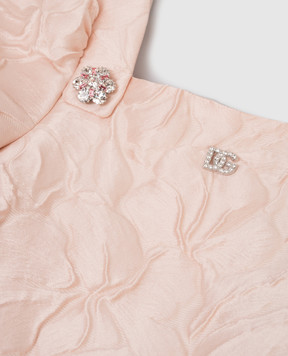 Dolce&Gabbana Дитяча рожева сукня із шовком з квітковим тисненням L54DP6HJMQ0810