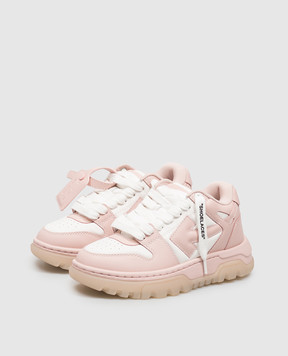 Off-White Рожеві шкіряні кросівки OOO Chunky OF05743655