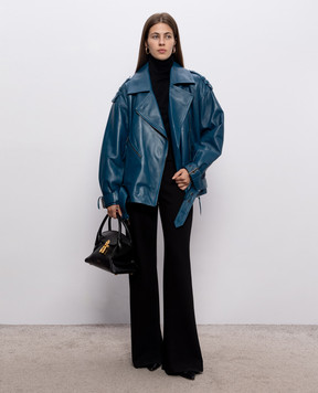 Balmain Синя шкіряна косуха HF1TD225LE35