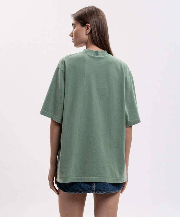 Alexander Wang Зелена футболка з принтом логотипа UCC3261926w зображення 4