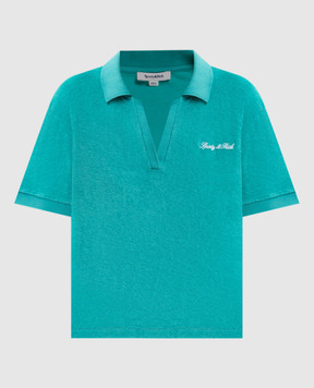 Sporty & Rich Зелене махрове поло з вишивкою логотипа TO001712326GR02