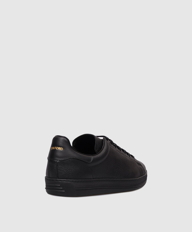 Tom Ford Черные кожаные кроссовки Warwick J1507LCL045L изображение 3