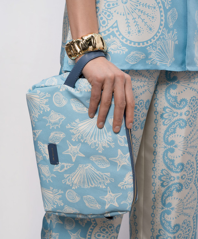 MANTERO 1902 Блакитна косметичка Brenda з льоном 1083F0018G00880 зображення 2