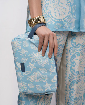 MANTERO 1902 Блакитна косметичка Brenda з льоном 1083F0018G00880