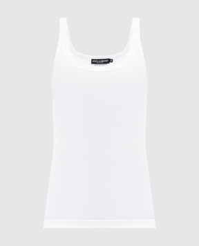 Dolce&Gabbana Білий топ в рубчик F8U09TFU7AV