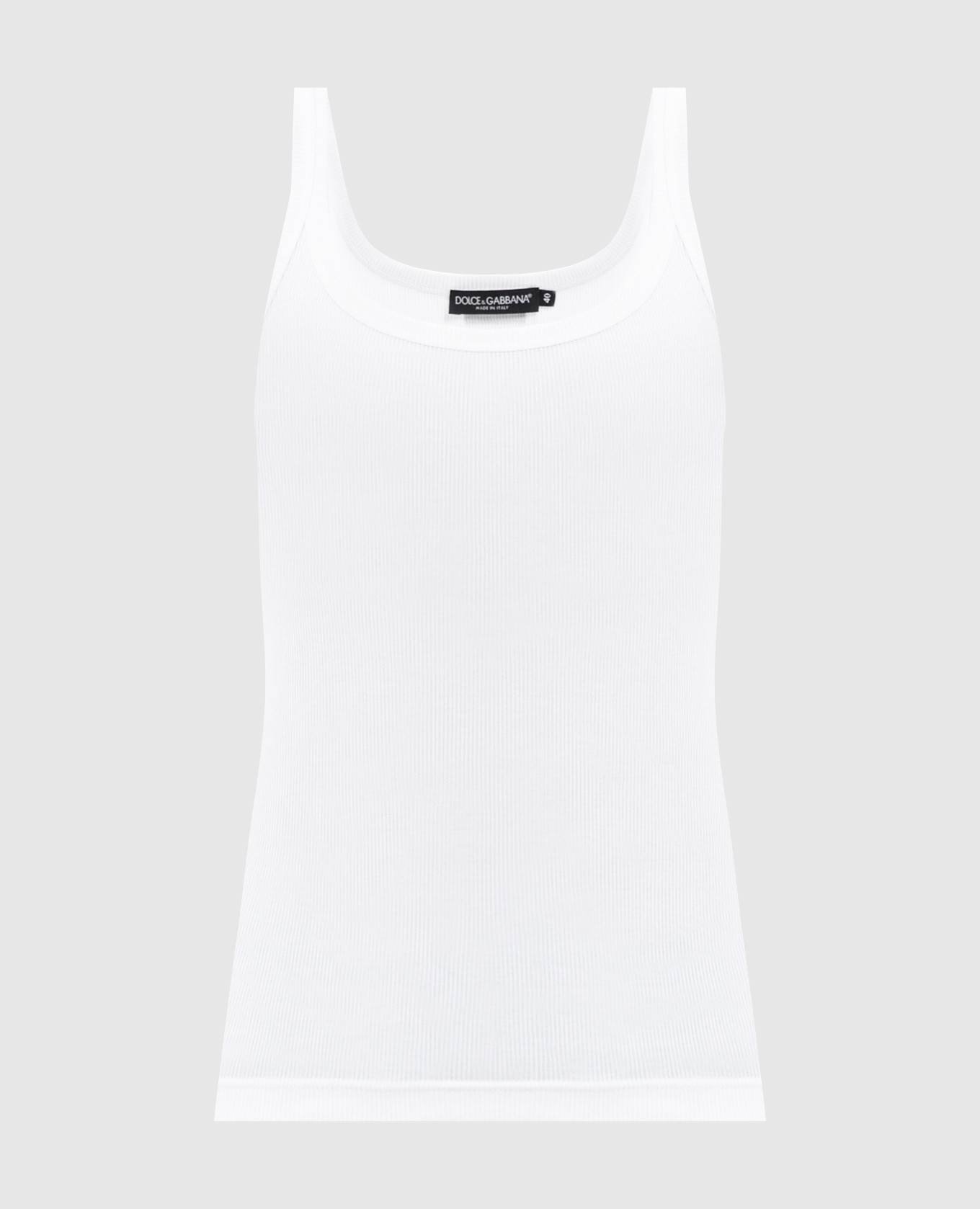 Белый топ в рубчик