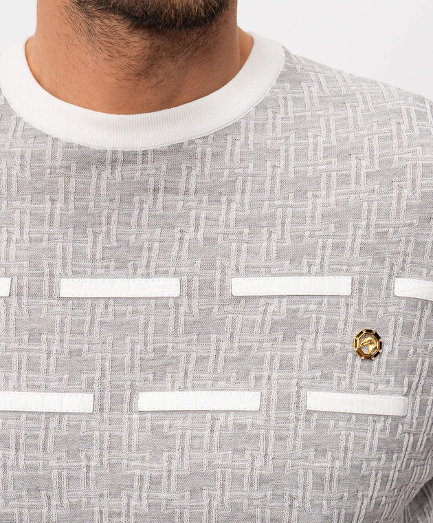 Stefano Ricci Футболка з шовком з емблемою у вигляді голови орла K616462G40F26224 зображення 5