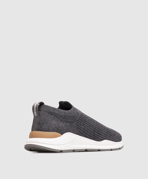Brunello Cucinelli Детские серые кроссовки BNTRCZF165 изображение 3