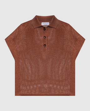 Brunello Cucinelli Коричневе поло з люрексом MST258305