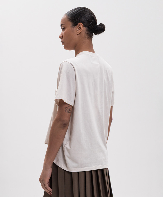 Maison Margiela MM6 Бежевая футболка с нашивкой логотипа S52NF0018M20048 изображение 4