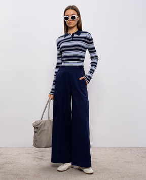 Max & Co Синє поло в смужку MCOLOCUSTA