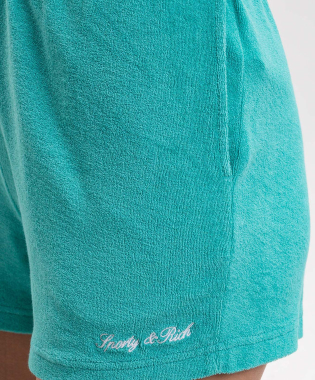 Sporty & Rich Зеленые махровые шорты с вышивкой логотипа SH001712326GR02 изображение 5