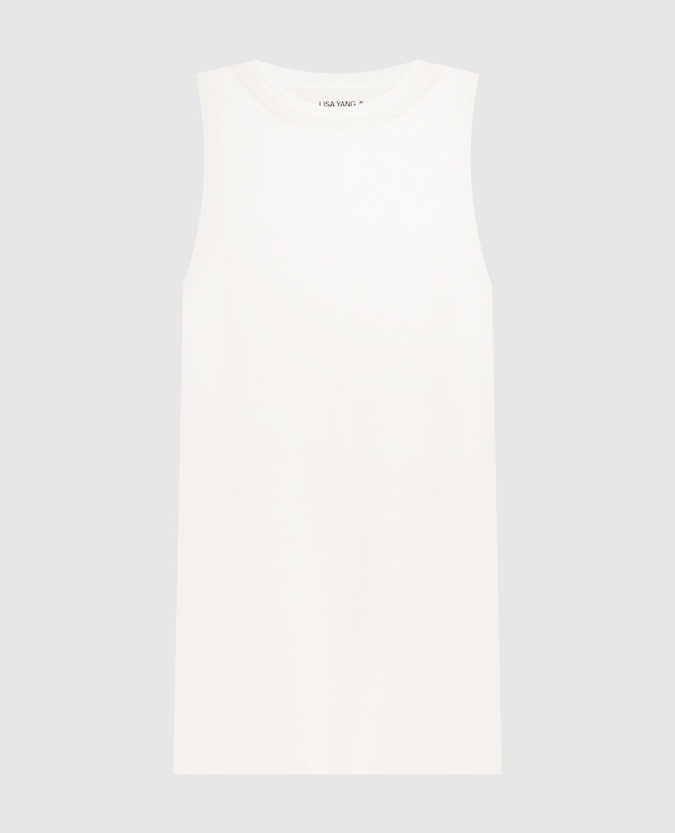 Белый топ Amya в рубчике с кашемиром