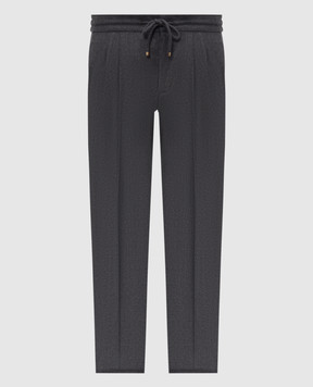 Brunello Cucinelli Темно-серые брюки из шерсти ME226E1710