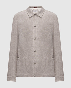 Brunello Cucinelli Серая куртка из конопли и льна MH5486589P