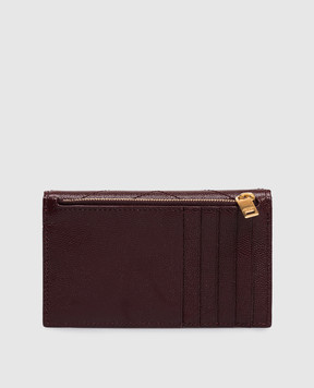 Saint Laurent Бордове шкіряне портмоне з простібкою 843888AAGY5
