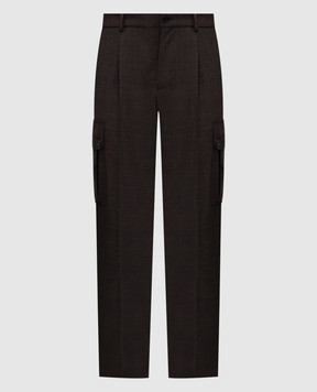 Dolce&Gabbana Коричневі штани-карго з вовни GP1O0THU2BO