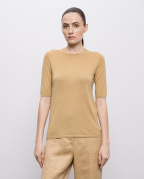 Gabriela Hearst Коричневая футболка Chryse из кашемира и шелка 2269833A003