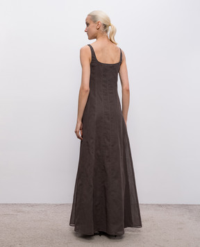 Brunello Cucinelli Коричнева сукня максі з ланцюжком моніль M0F91A5477