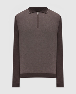 Enrico Mandelli Коричневое поло из шерсти 2K089A5911