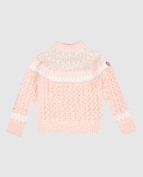 Moncler Grenoble ENFANT Детский розовый свитер с шерстью K29579C00001M8415810