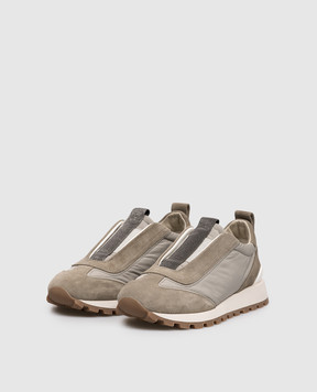 Brunello Cucinelli Комбіновані кросівки з ланцюжком моніль MZ47G2127