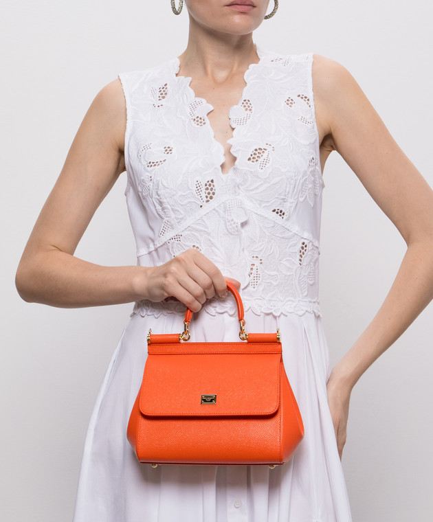 Dolce&Gabbana Помаранчева шкіряна сумка Sicily BB6003B1001 зображення 2