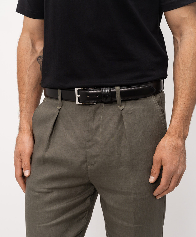 Cashmere&Whiskey Чорний шкіряний ремінь CALF зображення 2