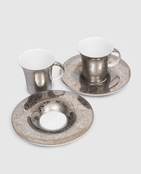 Stefano Ricci Набір порцелянових чашок для кави з блюдцями Platinum Paisley OTC001VELIN24pz