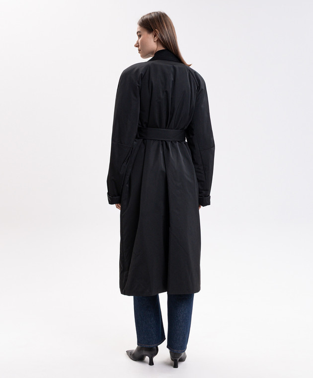 Carven Черный утепленный плащ с шелком 6262K21052 изображение 4