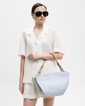 Gianni Chiarini Голубая кожаная сумка-тоут Bloom BS12226RNGDBLTU